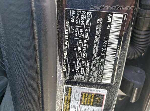 WDC0G8DB0LF704961 2020 MERCEDES-BENZ GLC-CLASS Black VIN sticker view