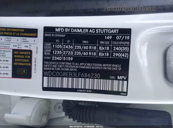WDC0G8EB3LF686230 2020 MERCEDES-BENZ GLC 300 Белый Вид подкапотного пространства