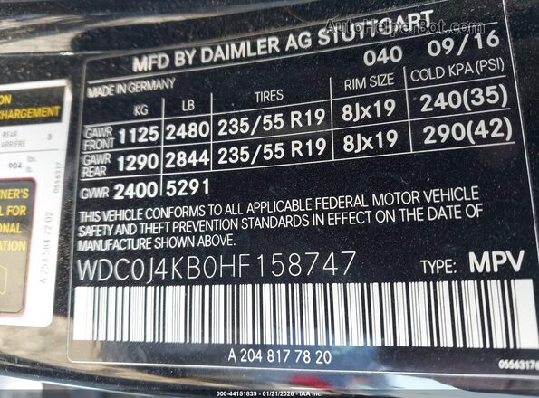 WDC0J4KB0HF158747 2017 MERCEDES-BENZ GLC 300 COUPE Black Widok komory silnika