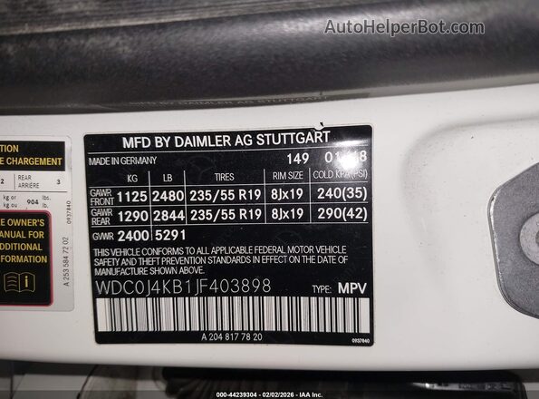 WDC0J4KB1JF403898 2018 MERCEDES-BENZ GLC 300 COUPE Белый Вид подкапотного пространства