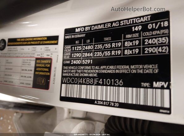 WDC0J4KB8JF410136 2018 MERCEDES-BENZ GLC 300 COUPE Белый Вид подкапотного пространства