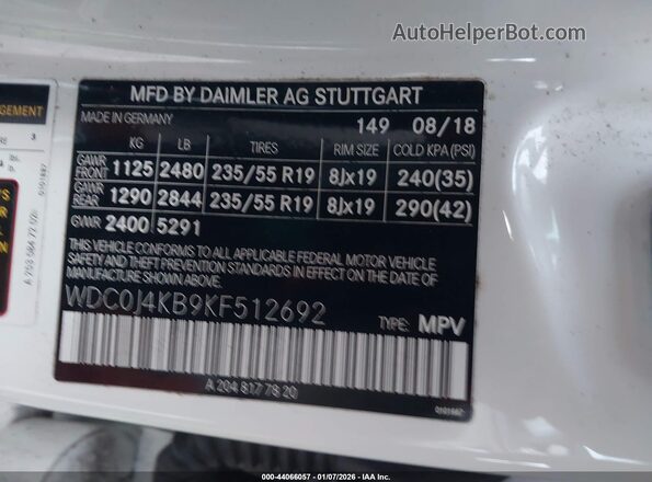 WDC0J4KB9KF512692 2019 MERCEDES-BENZ GLC 300 COUPE Белый Вид подкапотного пространства