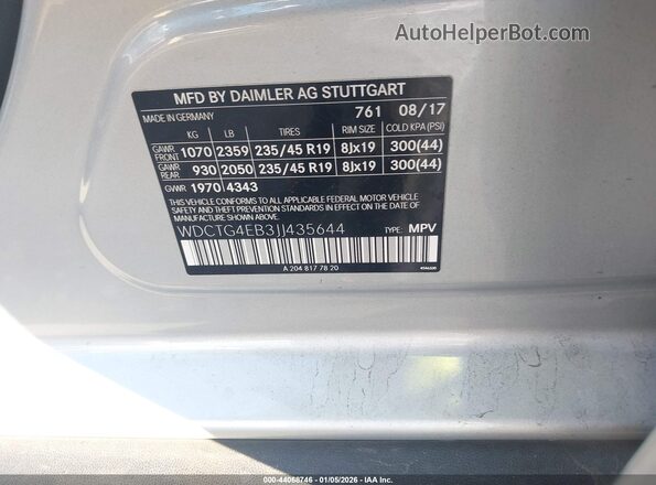 WDCTG4EB3JJ435644 2018 MERCEDES-BENZ GLA 250 Серебряный Вид подкапотного пространства