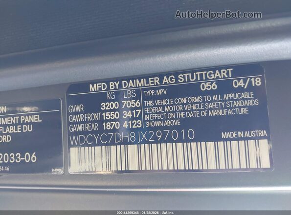 WDCYC7DH8JX297010 2018 MERCEDES-BENZ AMG G 63 Black Вид підкапотного простору