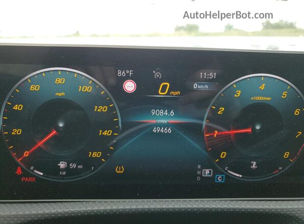 WDD3G4EB3KW020260 2019 MERCEDES-BENZ A White Widok zestawu wskaźników