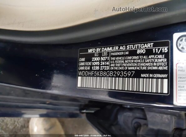 WDDHF5KB8GB293597 2016 MERCEDES-BENZ E-CLASS Синий Вид подкапотного пространства