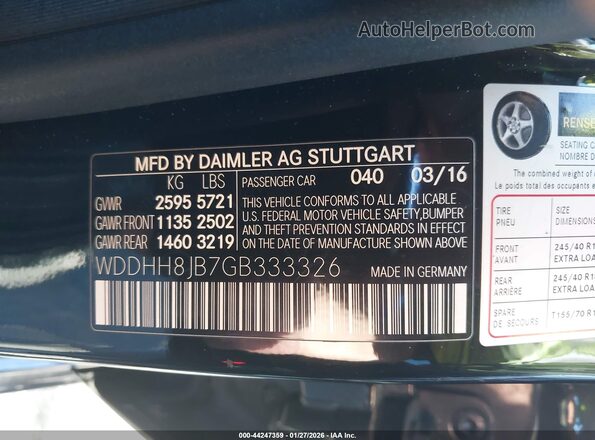 WDDHH8JB7GB333326 2016 MERCEDES-BENZ E-CLASS Черный Вид подкапотного пространства