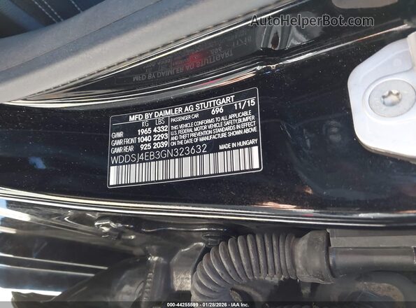 WDDSJ4EB3GN323632 2016 MERCEDES-BENZ CLA 250 Black Engine compartment view