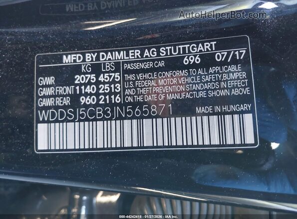 WDDSJ5CB3JN565871 2018 MERCEDES-BENZ AMG CLA 45 Черный Вид подкапотного пространства