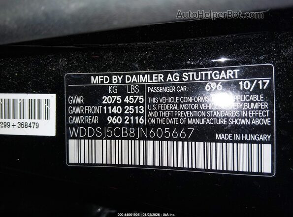 WDDSJ5CB8JN605667 2018 MERCEDES-BENZ AMG CLA 45 Черный Вид подкапотного пространства