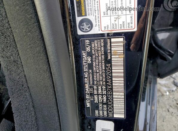 WDDUG6EB7KA492054 2019 MERCEDES-BENZ S Black Widok komory silnika