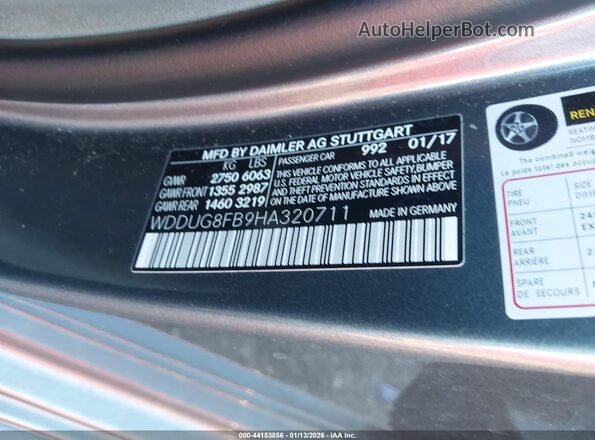 WDDUG8FB9HA320711 2017 MERCEDES-BENZ S-CLASS Серый Вид подкапотного пространства
