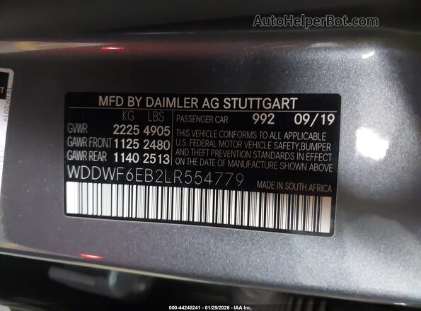 WDDWF6EB2LR554779 2020 MERCEDES-BENZ AMG C 43 Gray Շարժիչի բաժամունքի տեսք
