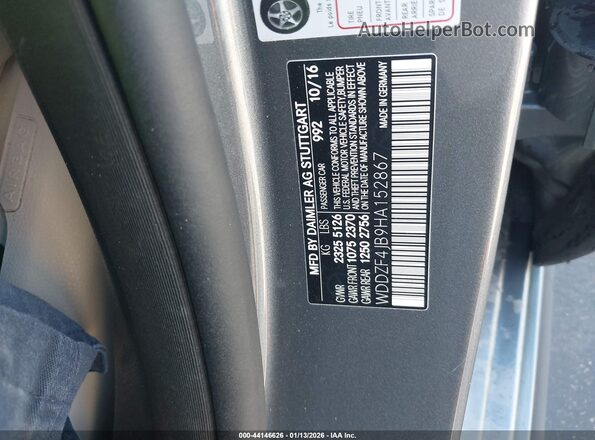 WDDZF4JB9HA152867 2017 MERCEDES-BENZ E-CLASS Gray Widok komory silnika