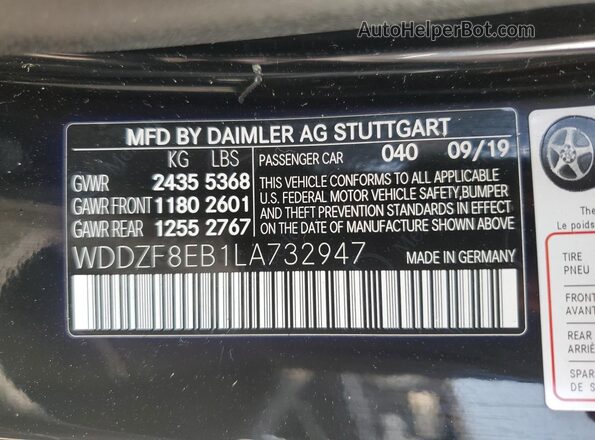 WDDZF8EB1LA732947 2020 MERCEDES-BENZ E Black Vista del compartimento del motor