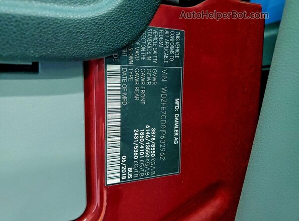 WDZFE7CD0JP632962 2018 MERCEDES-BENZ SPRINTER Blue Widok wnętrza 360 stopni