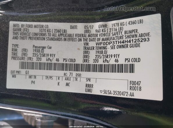WF0DP3TH4H4125293 2017 FORD FOCUS RS Black Engine compartment view