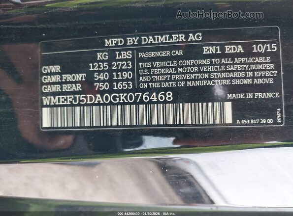 WMEFJ5DA0GK076468 2016 SMART FORTWO Серебряный Вид подкапотного пространства