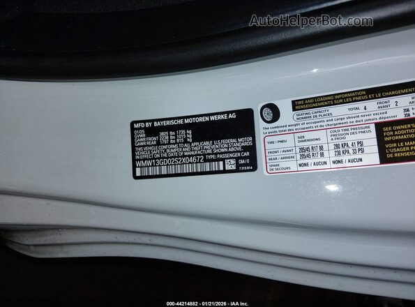 WMW13GD02S2X04672 2025 MINI HARDTOP White Vista del compartimento del motor
