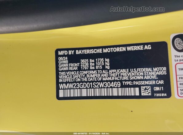 WMW23GD01S2W30469 2025 MINI HARDTOP Желтый Вид подкапотного пространства