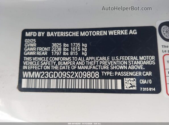 WMW23GD09S2X09808 2025 MINI HARDTOP Белый Вид подкапотного пространства