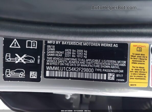 WMWLU1C54K2F29800 2019 MINI CLUBMAN Gray Вид підкапотного простору