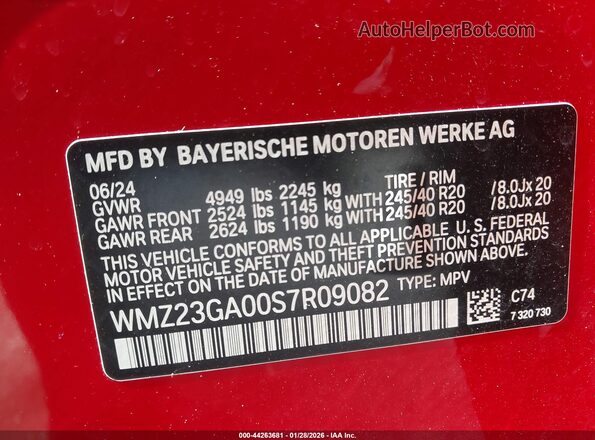 WMZ23GA00S7R09082 2025 MINI COUNTRYMAN Красный Вид подкапотного пространства