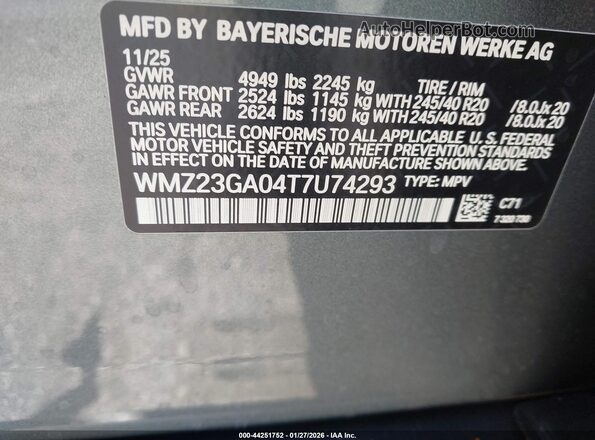 WMZ23GA04T7U74293 2026 MINI COUNTRYMAN Серый Вид подкапотного пространства