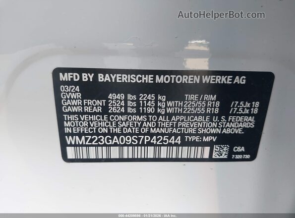 WMZ23GA09S7P42544 2025 MINI COUNTRYMAN Белый Вид подкапотного пространства