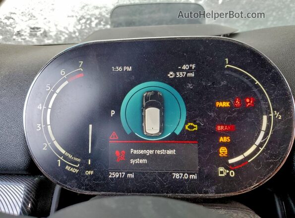 WMZ83BR04N3P10663 2022 MINI COOPER Синий Вид щитка приборов