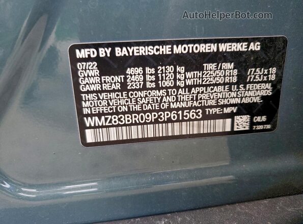 WMZ83BR09P3P61563 2023 MINI COOPER Teal Engine compartment view
