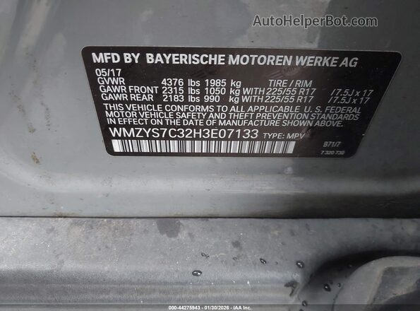 WMZYS7C32H3E07133 2017 MINI COUNTRYMAN Серый Вид подкапотного пространства