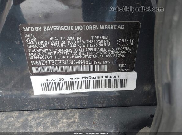 WMZYT3C33H3D98450 2017 MINI COUNTRYMAN Черный Вид подкапотного пространства
