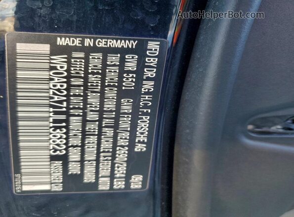 WP0AB2A71JL136823 2018 PORSCHE PANAMERA Черный Вид подкапотного пространства