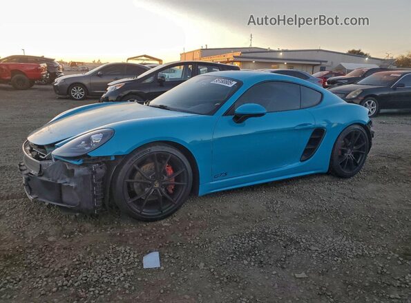 WP0AB2A88JS278519 2018 PORSCHE CAYMAN Blue Передня ліва чверть