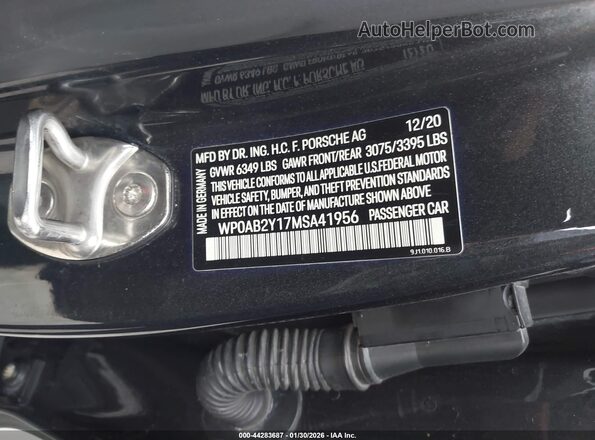 WP0AB2Y17MSA41956 2021 PORSCHE TAYCAN Серый Вид подкапотного пространства