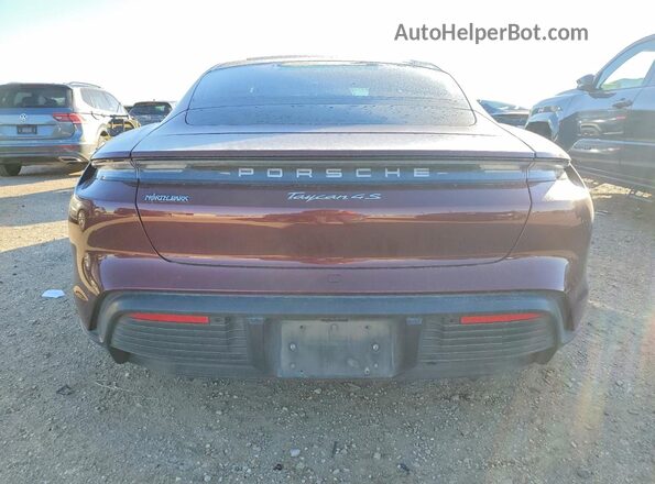 WP0AB2Y19MSA41344 2021 PORSCHE TAYCAN Burgundy Вид ззаду