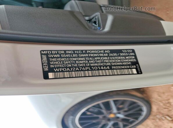 WP0AJ2A76PL101464 2023 PORSCHE PANAMERA Серый Вид наклейки с VIN-кодом