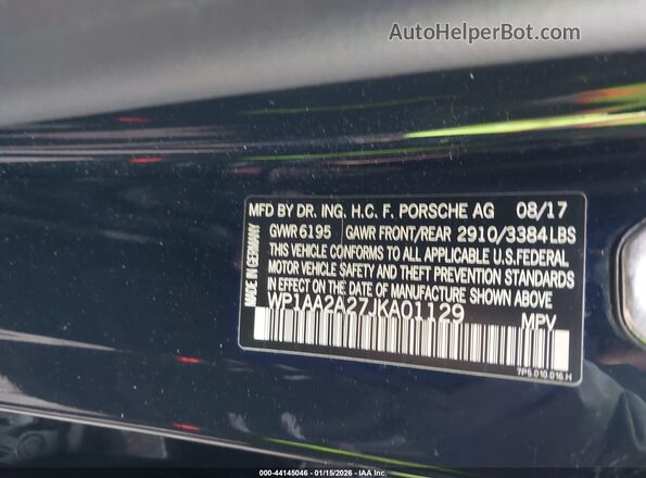 WP1AA2A27JKA01129 2018 PORSCHE CAYENNE Черный Вид подкапотного пространства
