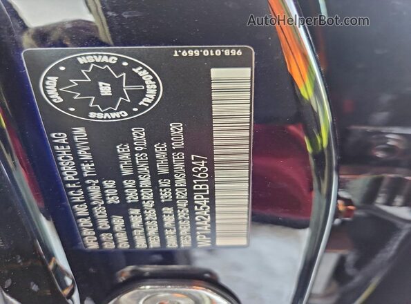 WP1AA2A54PLB16347 2023 PORSCHE MACAN Black Вид підкапотного простору