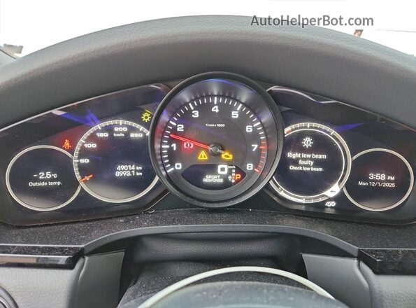 WP1AA2AYXNDA05268 2022 PORSCHE CAYENNE Белый Вид щитка приборов