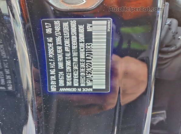 WP1AE2A22JLA71183 2018 PORSCHE CAYENNE Черный Вид наклейки с VIN-кодом
