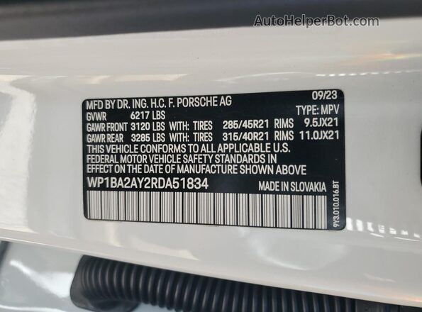 WP1BA2AY2RDA51834 2024 PORSCHE CAYENNE White სალონის 360-გრადუსიანი ხედი