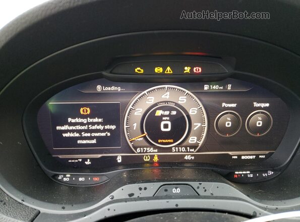 WUABWGFF0J1905767 2018 AUDI RS3 Black Widok zestawu wskaźników