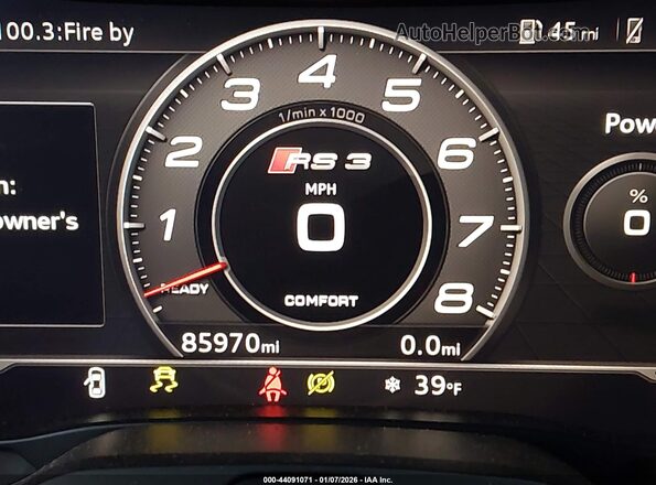 WUABWGFF1J1902828 2018 AUDI RS3 Gray 