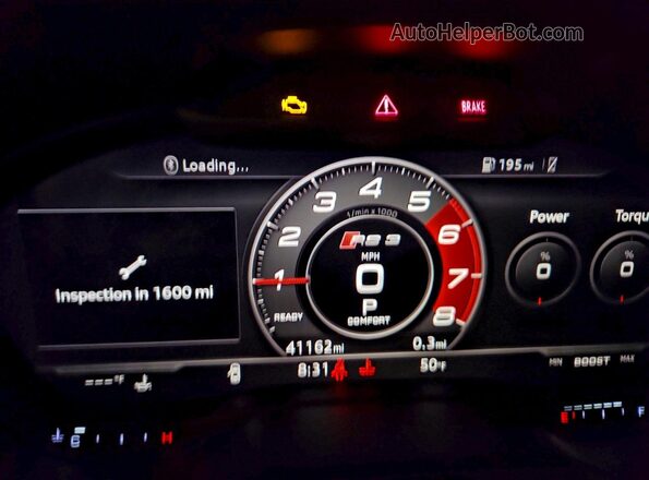 WUABWGFF4J1905321 2018 AUDI RS3 Gray Սարքավորումների վահանակի տեսք