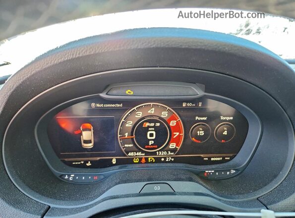 WUABWGFF9KA902349 2019 AUDI RS3 Blue Instrument cluster view