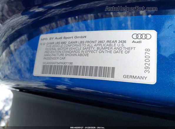 WUANWAF54PA901196 2023 AUDI RS5 Синий Вид подкапотного пространства