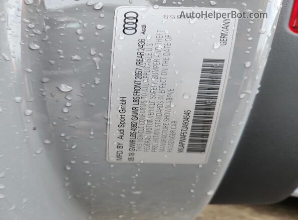 WUAPWAF57JA904545 2018 AUDI RS5 Серый Вид подкапотного пространства