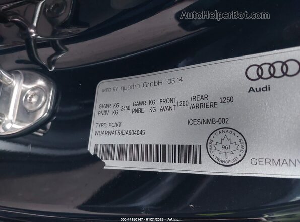 WUARWAF58JA904045 2018 AUDI RS5 Черный Вид подкапотного пространства